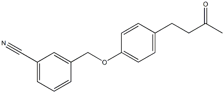 3-{[4-(3-oxobutyl)phenoxy]methyl}benzonitrile Struktur
