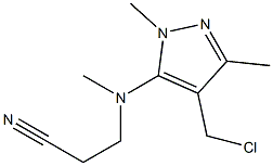 3-{[4-(chloromethyl)-1,3-dimethyl-1H-pyrazol-5-yl](methyl)amino}propanenitrile,,结构式