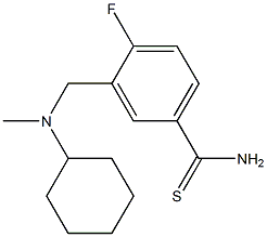 3-{[cyclohexyl(methyl)amino]methyl}-4-fluorobenzene-1-carbothioamide,,结构式