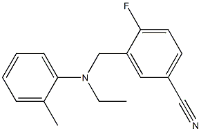 3-{[ethyl(2-methylphenyl)amino]methyl}-4-fluorobenzonitrile,,结构式