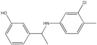 3-{1-[(3-chloro-4-methylphenyl)amino]ethyl}phenol,,结构式