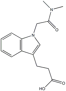 3-{1-[(dimethylcarbamoyl)methyl]-1H-indol-3-yl}propanoic acid,,结构式