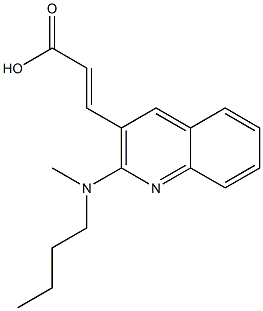 3-{2-[butyl(methyl)amino]quinolin-3-yl}prop-2-enoic acid,,结构式