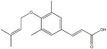 3-{3,5-dimethyl-4-[(3-methylbut-2-en-1-yl)oxy]phenyl}prop-2-enoic acid,,结构式