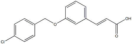 3-{3-[(4-chlorophenyl)methoxy]phenyl}prop-2-enoic acid,,结构式