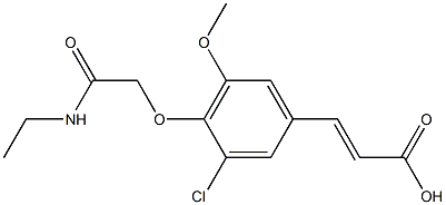 3-{3-chloro-4-[(ethylcarbamoyl)methoxy]-5-methoxyphenyl}prop-2-enoic acid 化学構造式