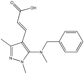 3-{5-[benzyl(methyl)amino]-1,3-dimethyl-1H-pyrazol-4-yl}prop-2-enoic acid 结构式