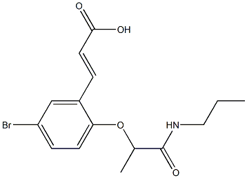 3-{5-bromo-2-[1-(propylcarbamoyl)ethoxy]phenyl}prop-2-enoic acid Struktur