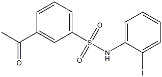 3-acetyl-N-(2-iodophenyl)benzene-1-sulfonamide,,结构式
