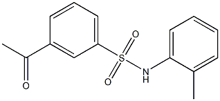 3-acetyl-N-(2-methylphenyl)benzene-1-sulfonamide,,结构式