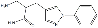 3-amino-2-[(1-phenyl-1H-pyrazol-4-yl)methyl]propanamide 结构式