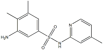 3-amino-4,5-dimethyl-N-(4-methylpyridin-2-yl)benzene-1-sulfonamide,,结构式