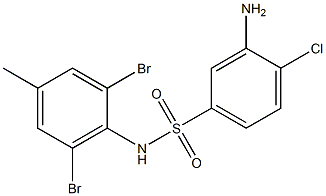 3-amino-4-chloro-N-(2,6-dibromo-4-methylphenyl)benzene-1-sulfonamide Structure