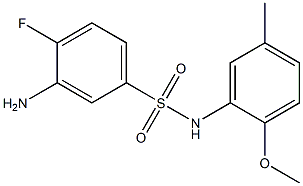 3-amino-4-fluoro-N-(2-methoxy-5-methylphenyl)benzene-1-sulfonamide 化学構造式