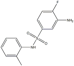 3-amino-4-fluoro-N-(2-methylphenyl)benzene-1-sulfonamide,,结构式