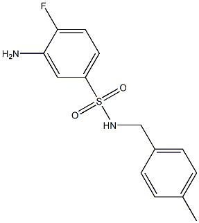 3-amino-4-fluoro-N-[(4-methylphenyl)methyl]benzene-1-sulfonamide 结构式