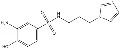 3-amino-4-hydroxy-N-[3-(1H-imidazol-1-yl)propyl]benzene-1-sulfonamide,,结构式