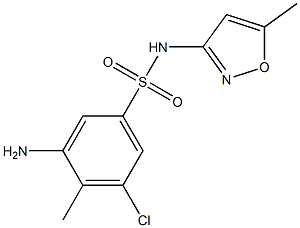 3-amino-5-chloro-4-methyl-N-(5-methyl-1,2-oxazol-3-yl)benzene-1-sulfonamide 结构式