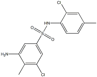 3-amino-5-chloro-N-(2-chloro-4-methylphenyl)-4-methylbenzene-1-sulfonamide 结构式