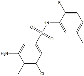 3-amino-5-chloro-N-(2-fluoro-5-methylphenyl)-4-methylbenzene-1-sulfonamide Struktur