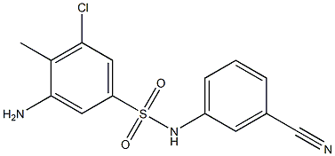 3-amino-5-chloro-N-(3-cyanophenyl)-4-methylbenzene-1-sulfonamide 结构式
