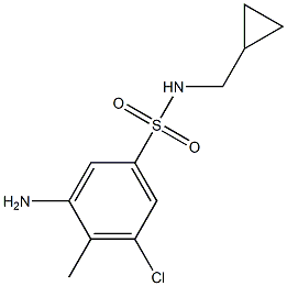 3-amino-5-chloro-N-(cyclopropylmethyl)-4-methylbenzene-1-sulfonamide Structure