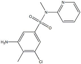 3-amino-5-chloro-N,4-dimethyl-N-(pyridin-2-yl)benzene-1-sulfonamide Struktur
