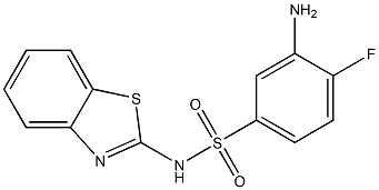 3-amino-N-(1,3-benzothiazol-2-yl)-4-fluorobenzene-1-sulfonamide 化学構造式