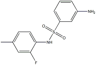 3-amino-N-(2-fluoro-4-methylphenyl)benzene-1-sulfonamide,,结构式