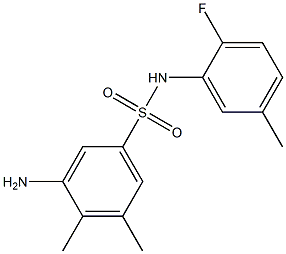3-amino-N-(2-fluoro-5-methylphenyl)-4,5-dimethylbenzene-1-sulfonamide Struktur