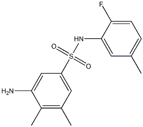 3-amino-N-(2-fluoro-5-methylphenyl)-4,5-dimethylbenzene-1-sulfonamide 化学構造式