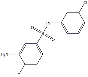 3-amino-N-(3-chlorophenyl)-4-fluorobenzene-1-sulfonamide 化学構造式