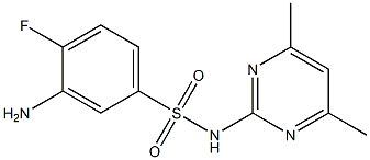 3-amino-N-(4,6-dimethylpyrimidin-2-yl)-4-fluorobenzene-1-sulfonamide Struktur