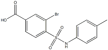 3-bromo-4-[(4-methylphenyl)sulfamoyl]benzoic acid,,结构式