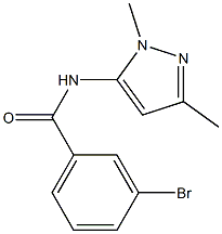 3-bromo-N-(1,3-dimethyl-1H-pyrazol-5-yl)benzamide 化学構造式