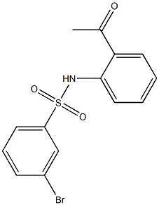 3-bromo-N-(2-acetylphenyl)benzene-1-sulfonamide 化学構造式