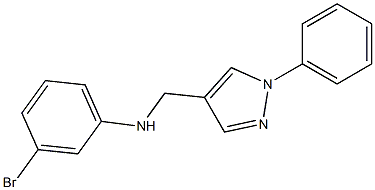 3-bromo-N-[(1-phenyl-1H-pyrazol-4-yl)methyl]aniline,,结构式