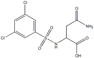 3-carbamoyl-2-[(3,5-dichlorobenzene)sulfonamido]propanoic acid Struktur