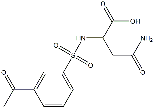 3-carbamoyl-2-[(3-acetylbenzene)sulfonamido]propanoic acid Struktur