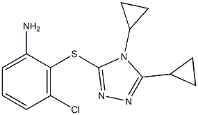 3-chloro-2-[(4,5-dicyclopropyl-4H-1,2,4-triazol-3-yl)sulfanyl]aniline Structure