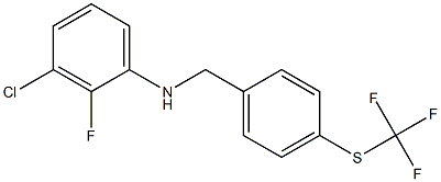 3-chloro-2-fluoro-N-({4-[(trifluoromethyl)sulfanyl]phenyl}methyl)aniline Struktur