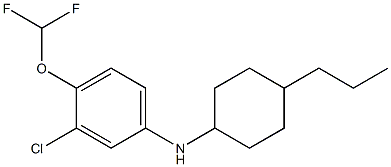 3-chloro-4-(difluoromethoxy)-N-(4-propylcyclohexyl)aniline,,结构式