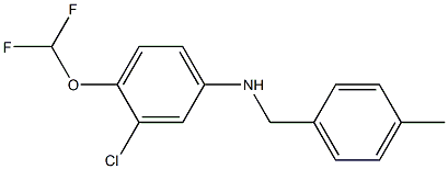 3-chloro-4-(difluoromethoxy)-N-[(4-methylphenyl)methyl]aniline Struktur