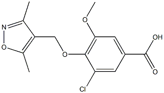 3-chloro-4-[(3,5-dimethylisoxazol-4-yl)methoxy]-5-methoxybenzoic acid Structure