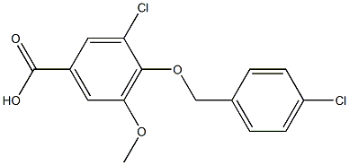 3-chloro-4-[(4-chlorophenyl)methoxy]-5-methoxybenzoic acid,,结构式