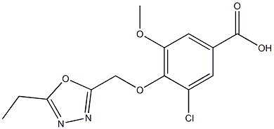 3-chloro-4-[(5-ethyl-1,3,4-oxadiazol-2-yl)methoxy]-5-methoxybenzoic acid,,结构式