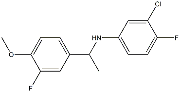 3-chloro-4-fluoro-N-[1-(3-fluoro-4-methoxyphenyl)ethyl]aniline 化学構造式