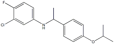 3-chloro-4-fluoro-N-{1-[4-(propan-2-yloxy)phenyl]ethyl}aniline 化学構造式