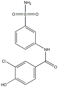 3-chloro-4-hydroxy-N-(3-sulfamoylphenyl)benzamide,,结构式