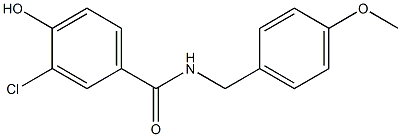 3-chloro-4-hydroxy-N-[(4-methoxyphenyl)methyl]benzamide,,结构式